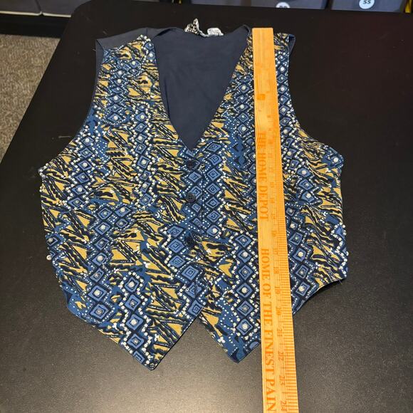 Vtg Speed Limit MPH Vest Women Sz M Boho Cotton Embroidered Pearl Beaded Blue - Picture 3 of 5